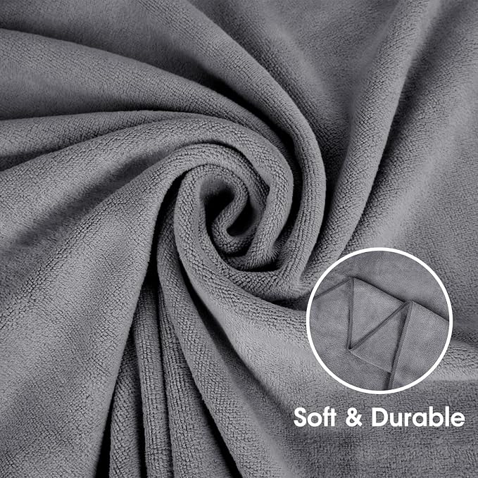 JML Extra Large Bath Towels, Microfiber Bath Sheet Towels for Body, 2 Pack 35" x 70", Oversized, Soft, Super Absorbent, Fast Drying, Perfect forSauna, Shower, Sport, Fitness, Yoga, Grey - Image 4