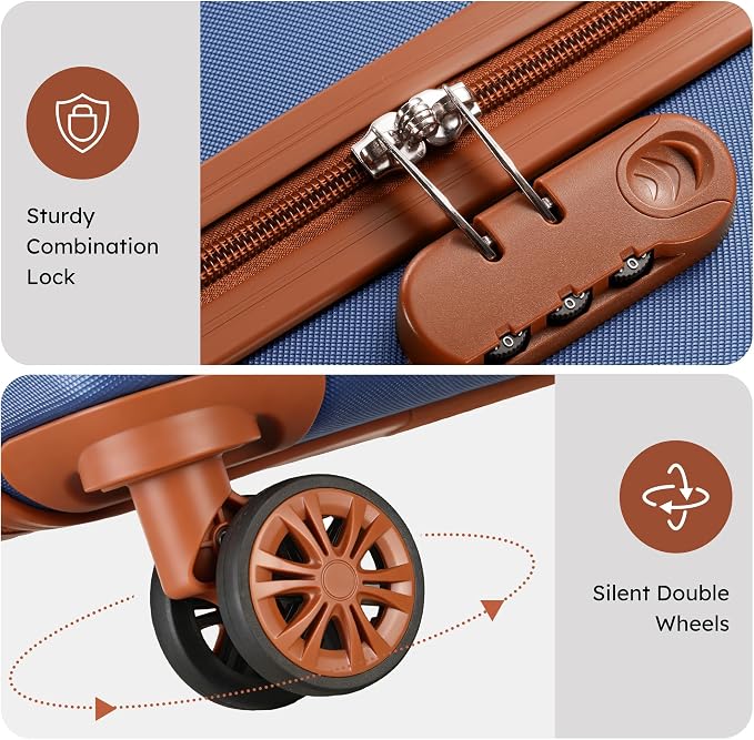 Luggage Sets 2 Piece, 9 Piece Travel Suitcase Set, 20 inch Carry on Luggage, 28 inch Checked Luggage for Women with 7PC Organize Bags - Image 3