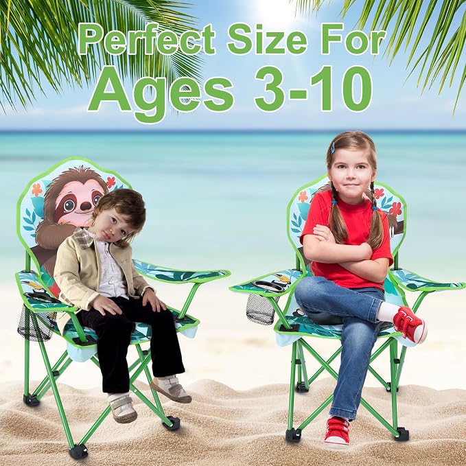 KABOER Kids Outdoor Folding Camping Chair with Cup Holder Carrying Bag | Portable Camping Chair for Beach Picnic Camping Travel Lawn Ages 3-10 - Image 7