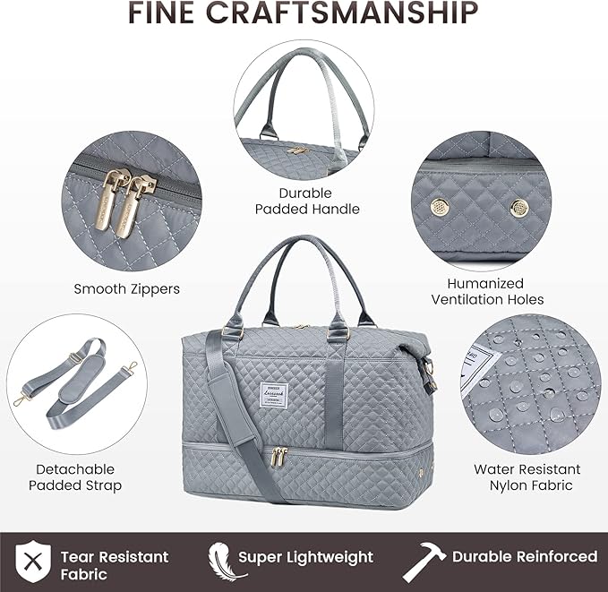 LOVEVOOK Travel Duffle Bag,Weekender Bags for Women with Shoe Compartment，Carry on Overnight Bag with Toiletry Bag,Gym Duffel Bag with Wet Pocket, Hospital Bags for Labor and Delivery - Image 5