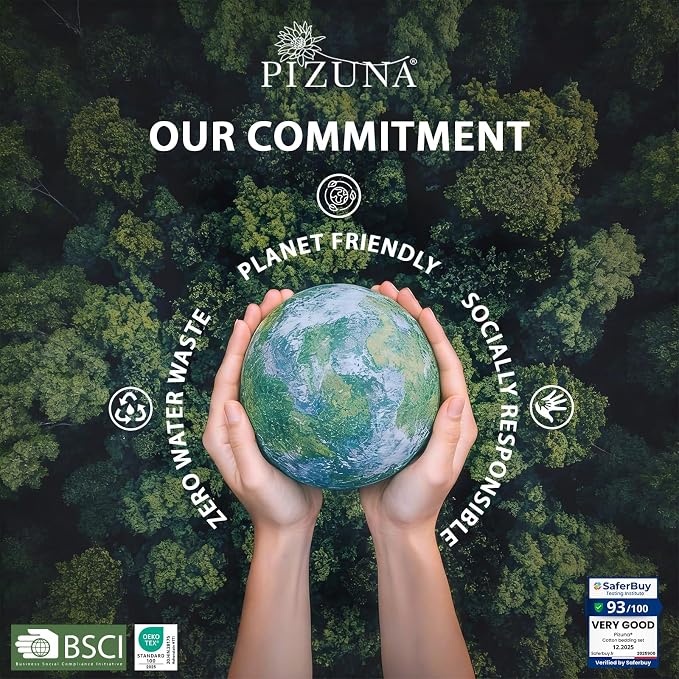 Pizuna Pure 100% Long-Staple Cotton Duvet Cover + Sheet Set King, Luxurious 400 Thread Count Long Staple Cotton, Soft Sateen Weave Bedding Set (Baby Blue) - Image 7