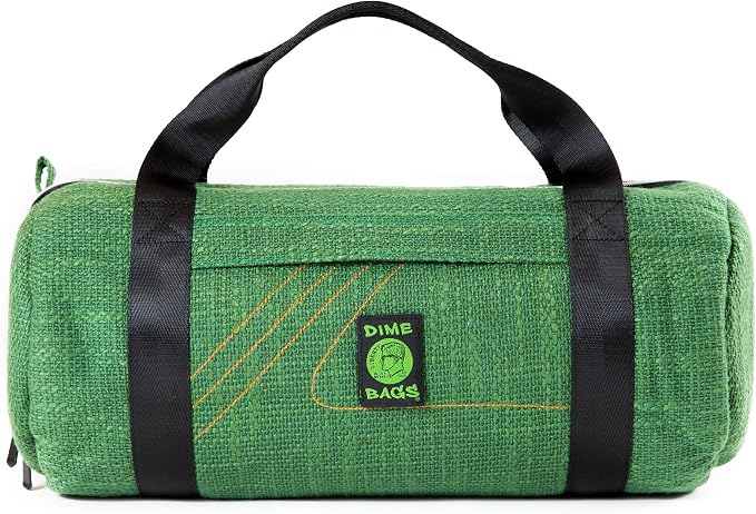 Dime Bags Padded Duffle Tube, Hemp Gear Bag with Heavy Padding for Glass, Electronics, Travel & Storage, With Exterior/Interior Pockets & Durable Handles (Forest, 17 Inch) by DIMEBAGS