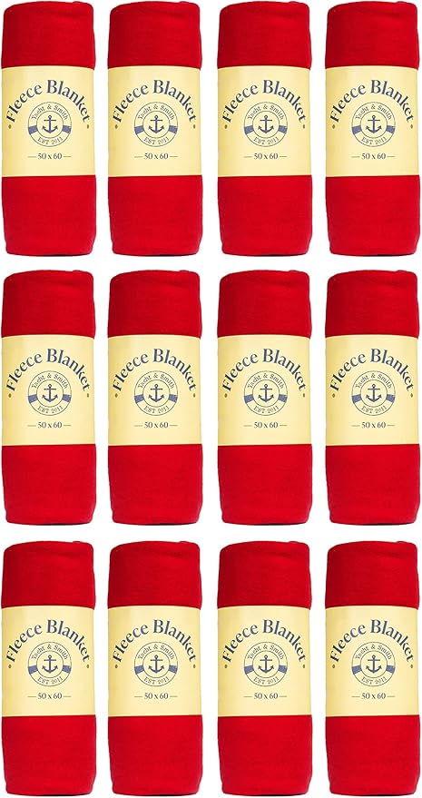 Yacht & Smith Soft Fleece Blankets 50 X 60, Lightweight, Cozy Warm Throws Dark Colorful Blanket Sofa Travel Outdoor, Wholesale