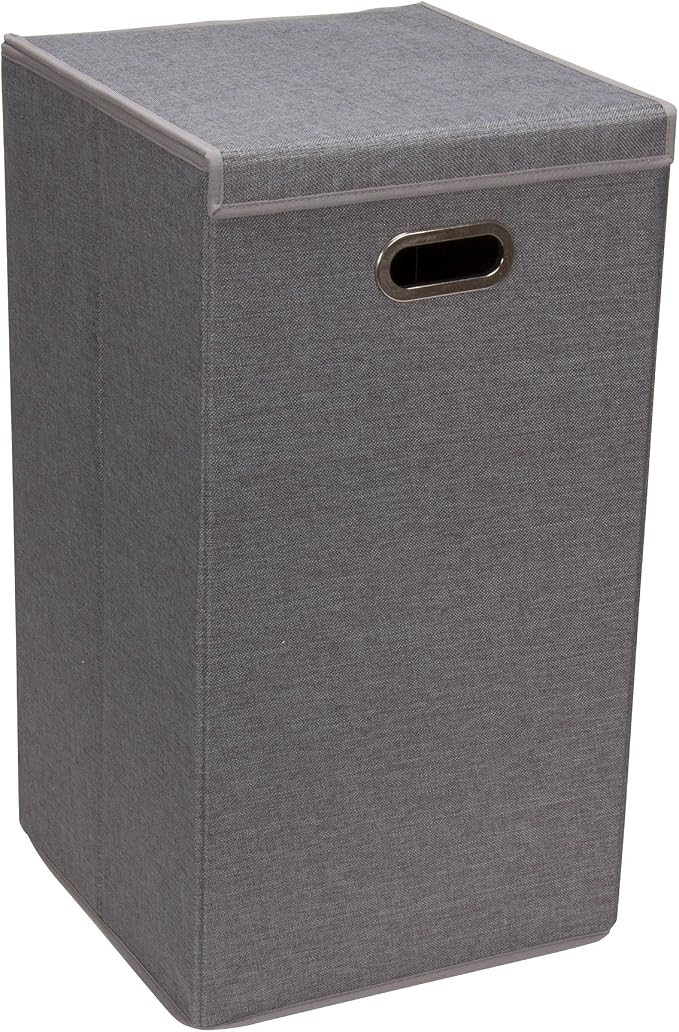 Household Essentials 5620 Collapsible Single Laundry Hamper with Magnetic Lid - Grey by HouseholdEssentials