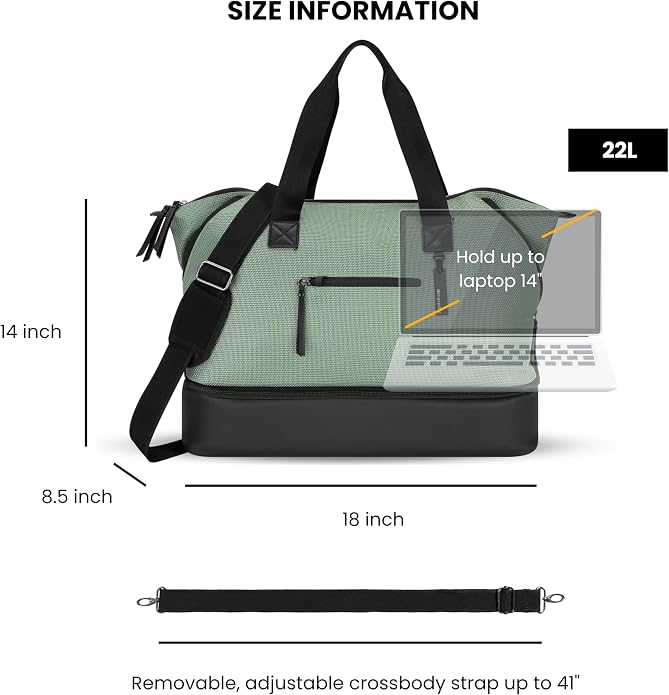 Sherpani Boston, Anti Theft Weekender Bags, Travel Duffel Bag, Carry On Tote Bag with Removable Shoe Bottom Compartment - Image 3