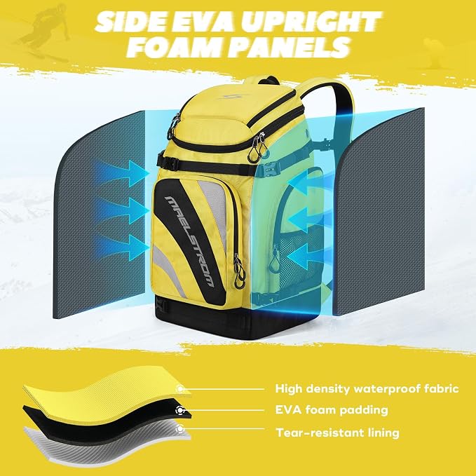 Maelstrom Ski Boot Bag,55L Large Ski Boots Travel Backpack for Men Women,Waterproof Snowboard Boot Bag for Skis Accessories - Image 6