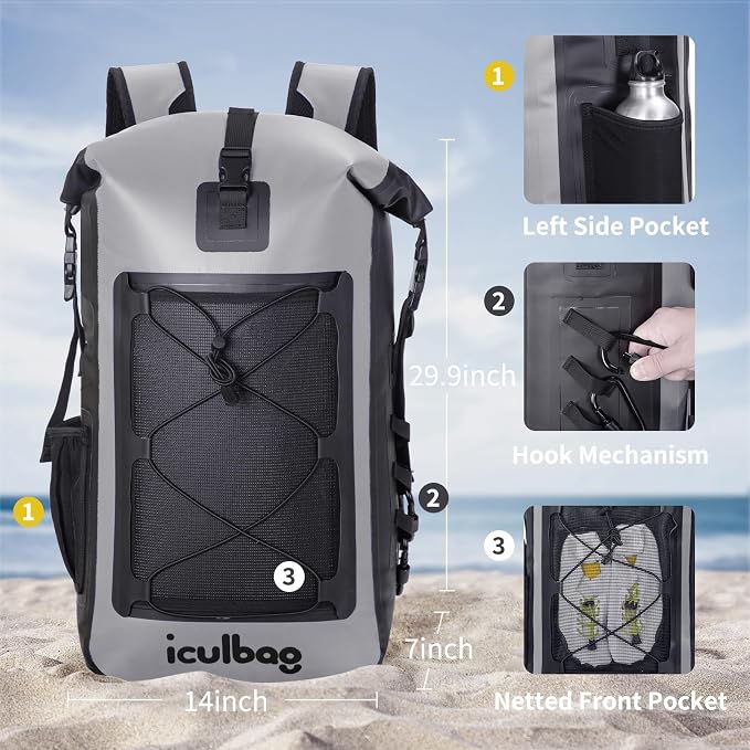 Dry Bags Waterproof Backpack for Women Men Travel Dry Bag Backpack Warterproof Bag for Kayaking Beach Boating 30L/40L - Image 2