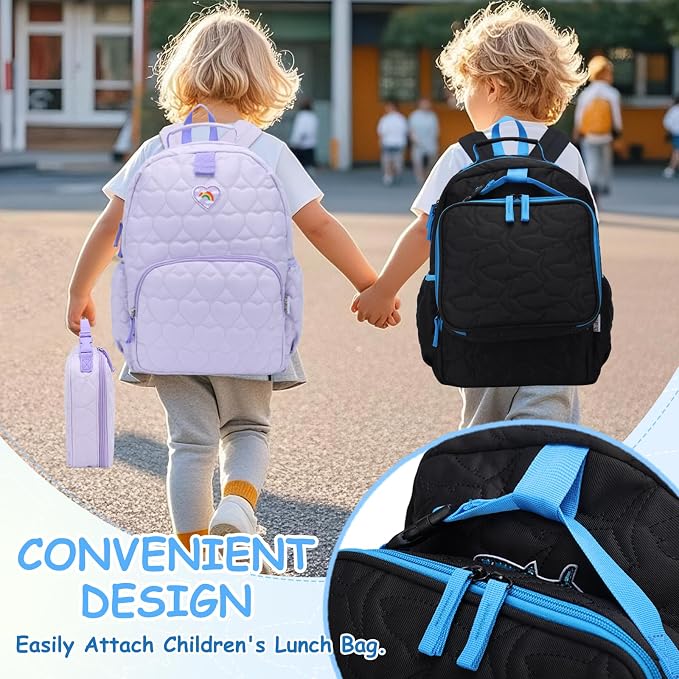 Chase Chic Toddler Backpack for Boys, Puffer Cute Lightweight Preschool Backpack with Lunch Box Set for Daycare Travel Kids Age 3-6,Black Shark - Image 3