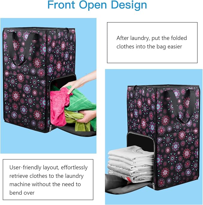 Bukere Laundry Backpack Bag for Women Girls, Extra Large Laundry Basket Hamper for College Dorm Room Essentials, Adjustable Shoulder Straps, Collapsible Freestanding Laundry Bag for Gym, Yacht - Image 5
