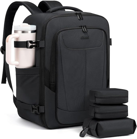 LOVEVOOK Travel Backpackfor Men, 40L Carry on Backpack Flight Approved with 3 Packing Cubes, Extra Large Personal Item Bag Fit 17.3 inch Laptop for Business Trip Weekender, Waterproof Daypack, Gray by LOVEVOOK