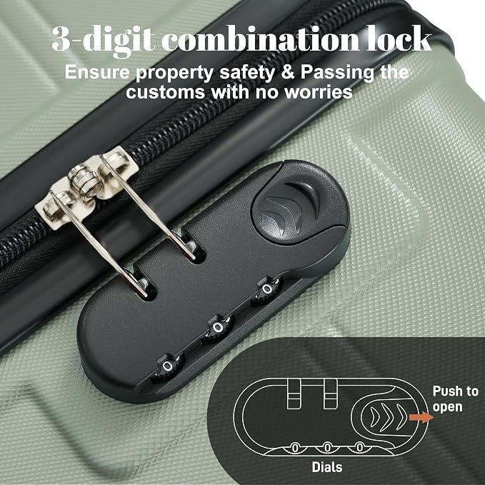 6 Pcs ABS Hardshell Luggage Set Spinner Wheel Suitcase Suitcase - Image 5