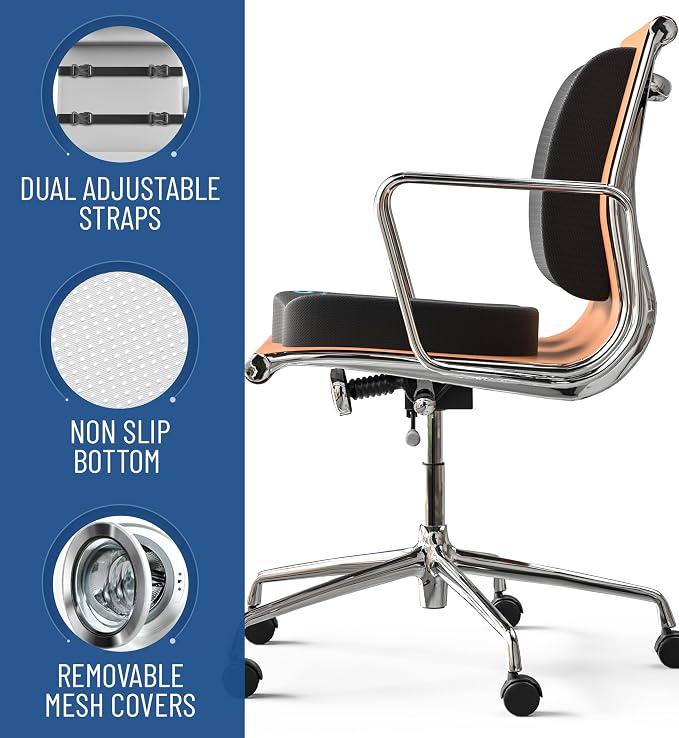 Everlasting Comfort Doctor Recommended Memory Foam Seat Cushion for Office Chairs & Car - Ergonomic Office Desk Accessories - Cushions for Tailbone Pain Relief, Sciatica & Back Support Pillow - Image 4