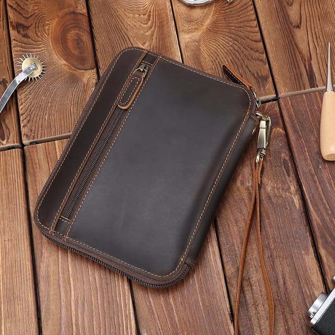 Polare Full Grain Leather Family Passport Wallet for 4 Passports, RFID Blocking Bifold Passport Cover Travel Document Organizer Holder for Women and Men - Image 3
