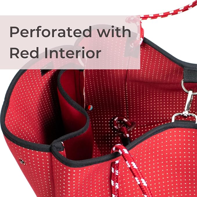POPUPS Large Neoprene Tote Bag for Women - Everyday Designer Handbag for Travel Work and Beach with Pockets and Zipper Pouch - Image 5