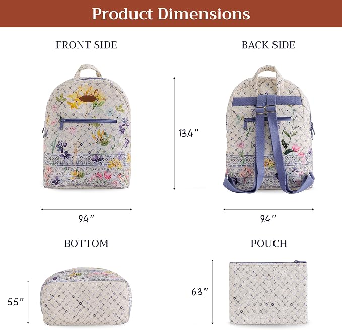 Maison d' Hermine Backpack for Women Men Cotton Shoulder Multipurpose Rucksack with Small Pouch Lightweight Multi Pocket Bag for Travel Work Beach Perfect for Spring Summer (Faience) - Image 4