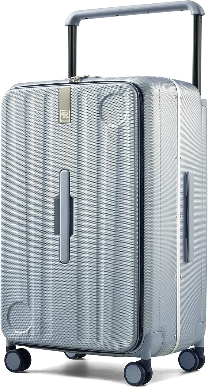 Hanke Multifunctional 26 Inch Hard Shell Suitcases with Wheels Travel Approved Luggage Large Rolling Suitcase Checked Luggage for Women Men(Grey) by Hanke