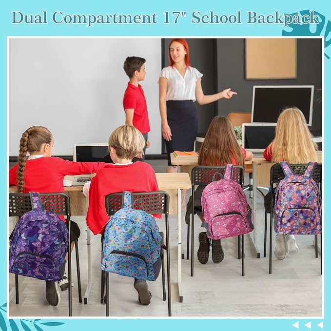 LEIFIDE 15 Pcs Backpack in Bulk 17 Inch Lightweight Foldable Student School Outdoor Travel Book Bag Assorted Colors - Image 5