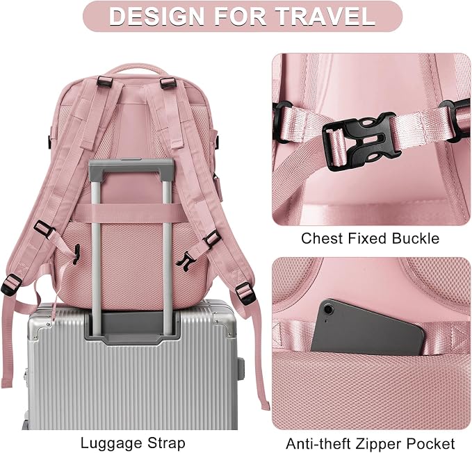 coofay Expandable Travel Backpack For Women Men Airline Approved Personal Item Backpack For Airlines Carry On Backpack Flight Approved Waterproof Backpack For Traveling On Airplane Gym Travel Bag - Image 7