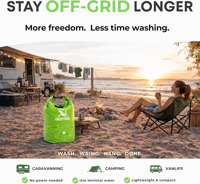 Large Portable Washing Machine | Manual Clothes Washer | Wash real laundry loads without electricity. High-capacity manual washer for camping, caravans, RVs & travel. - Image 7