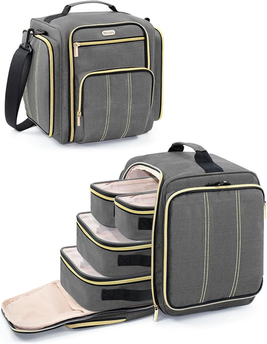BALULHG Large Travel Makeup Bag - Cosmetic Organizer with 4 Removable transparent Inner Pockets, Multi-functional Toiletry Bag for Accessories & Brushes, Women's Beauty Case,Patent Pending by BALULHG