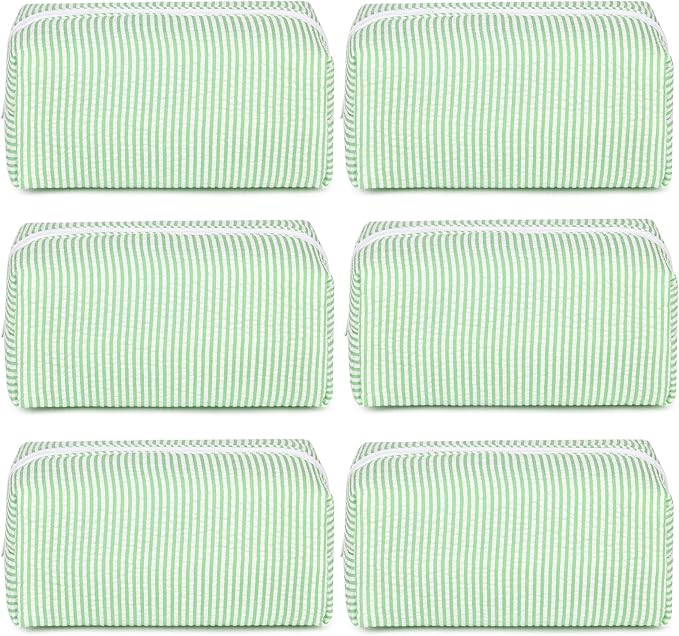 SOIDRAM 6PCS Bridesmaid Proposal Gifts Green makeup bag bulk for Wedding Party Favors Bachelorette party decorations Toiletry Organizer Bag Cosmetic Case Gift by SOIDRAM