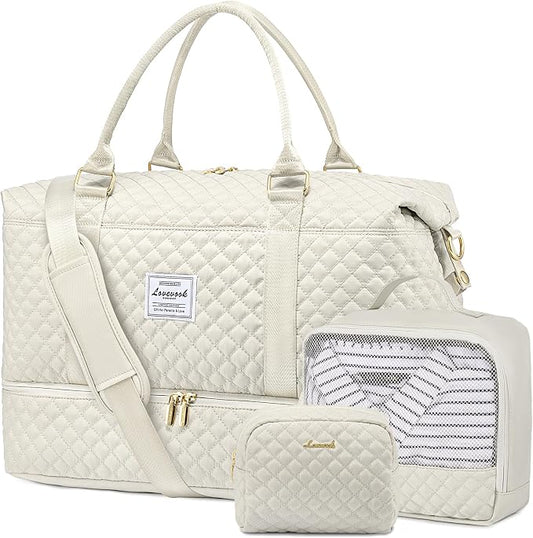 LOVEVOOK Travel Duffle Bag,Weekender Bags for Women with Shoe Compartment，Carry on Overnight Bag with Toiletry Bag,Gym Duffel Bag with Wet Pocket, Hospital Bags for Labor and Delivery by LOVEVOOK