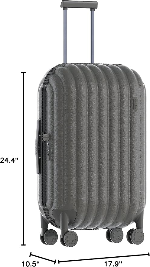 artrips Checked Luggage 24 Inch, Lightweight Hard Shell Suitcase with Spinner Wheels, Medium Travel Suitcase for 4–7 Day Trips, Grey - Image 10