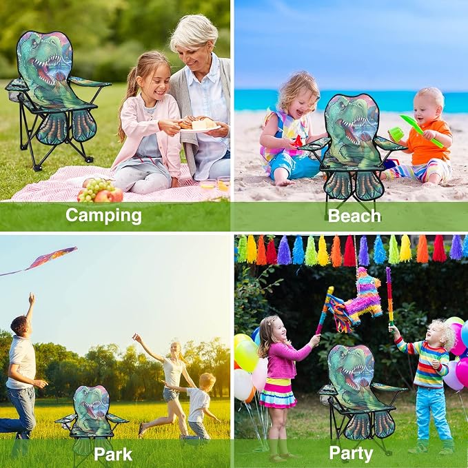 KABOER Kids Outdoor Folding Camping Chair with Cup Holder Carrying Bag | Portable Camping Chair for Beach Picnic Camping Travel Lawn Ages 3-10 - Image 6
