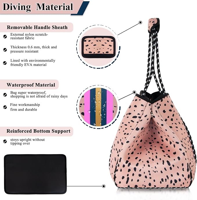 QOGiR Neoprene Multipurpose Beach Bag Tote with Inner Zipper Pocket … … … … - Image 6