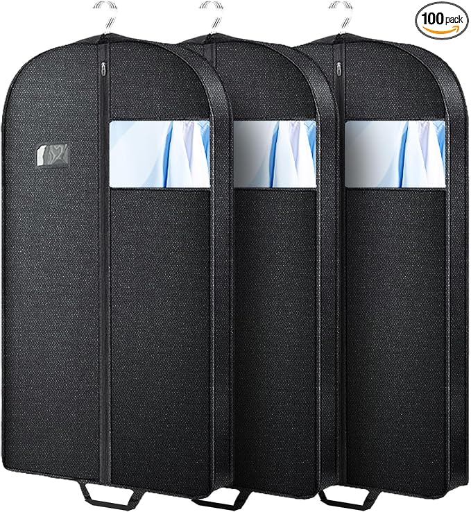 43" Garment Bags Suit Bags for Hanging Clothes & Travel,Gusseted Hanging Suit Bags for Men Clothes Travel with 2 Handles for Tuxedos, Coats,Jackets, Shirts (3pack) by CYPTIRY