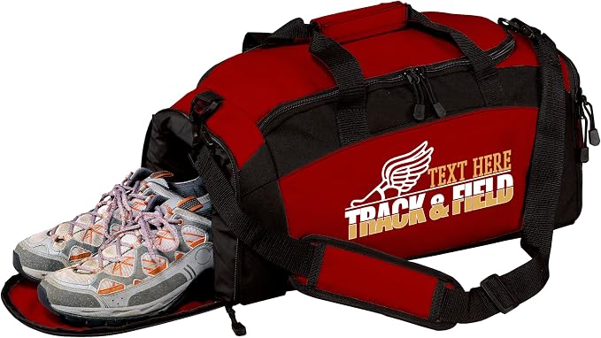 Personalized Track and Field Duffel Bag – Custom Name & Team Colors – Track Athlete Gear Bag for Boys & Girls – Lightweight Sports Travel Bag for Meets & Practice by all+about+me+company