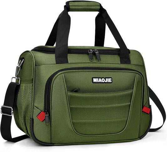 Underseat Carry On luggage Bag Airplanes Personal Item Bags, Gym Bag for Men Weekender Overnight Travel Tote Bag Shoulder Small Softside Carry on Luggage Travel Duffel Bags For Men,16 IN Green by MIAOJIE