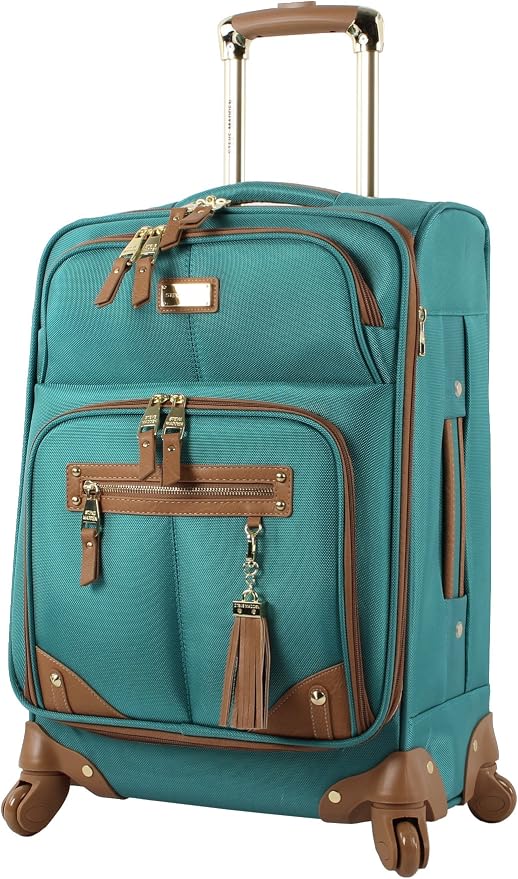 Steve Madden Designer Luggage Collection - 3 Piece Softside Expandable Lightweight Spinner Suitcase Set - Travel Set Includes an Under Seat Bag, 20-Inch Carry on and 28-Inch Checked Suitcase, Harlo - Image 4