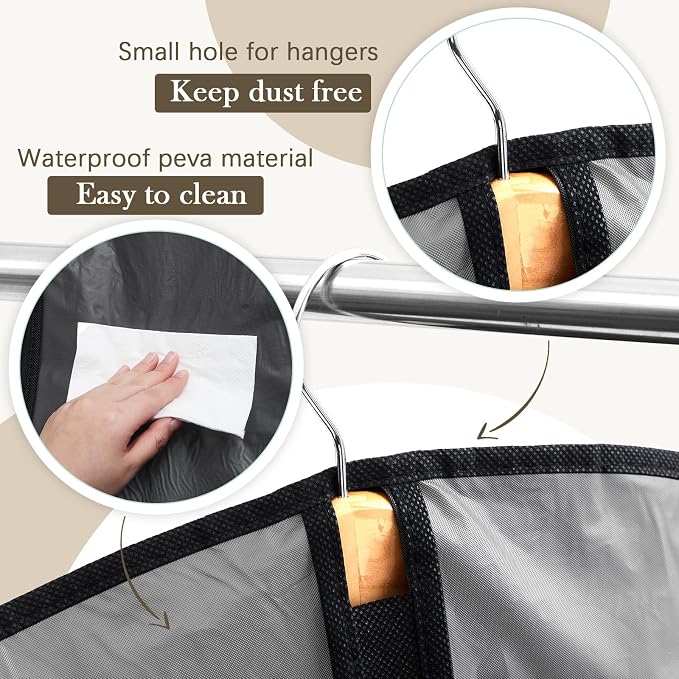 Amylove 10 Pcs 40“ Suit Garment Bags for Closet Storage and Travel, Hanging Clothes Covers with Zipper and Clear Window, Dust Resistant Suit Bags for Suits Jackets Coats Dresses - Image 3