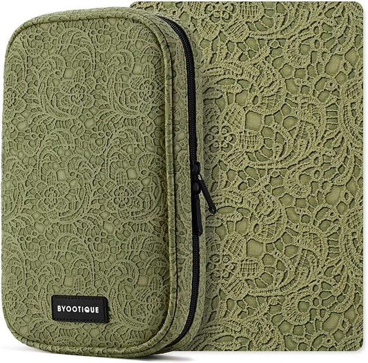BYOOTIQUE Makeup Brush Bag Organizer Portable Multi Brush Holder Hand Bag | Travel Makeup Artist Bag,Cosmetic Organizer Pouch Zipper Bag,with Removable Mesh,for Brushes Cosmetics,Green by BYOOTIQUE