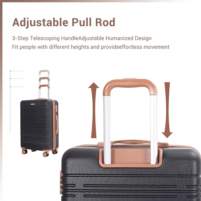 Luggage Sets 3 Piece,Suitcases with Double Spinner Wheels and TSA Lock,Hardcase 5 set Luggage with Travel Duffel Bag,Carry On Luggage Set - Image 5