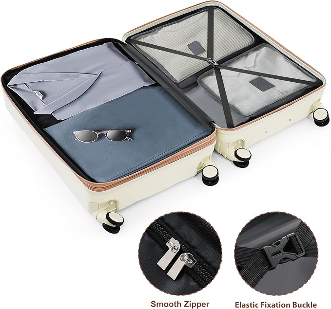 Luggage Sets 4 Piece, Hardside Suit case with TSA Lock and Cup Holder - Image 5