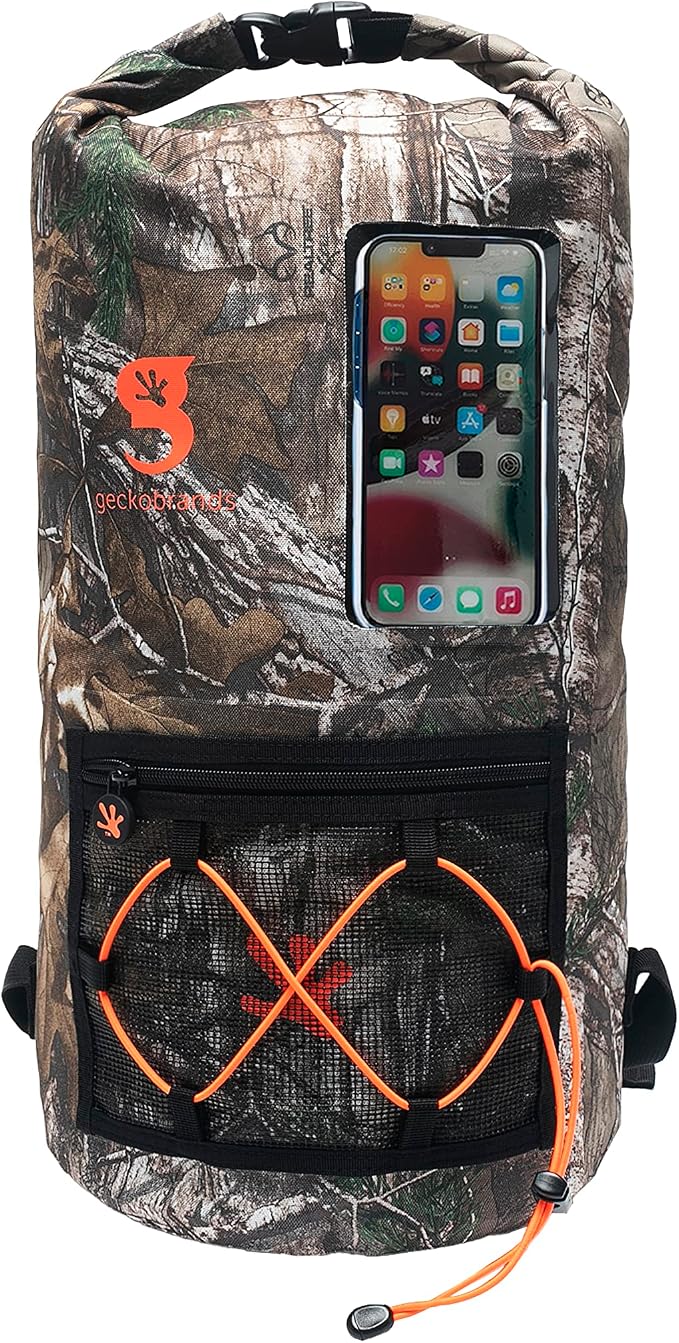 geckobrands Hydroner 20L Waterproof Dry Bag Backpack – Lightweight Roll-Top Bag with Clear Phone Pouch for Outdoor Activities by geckobrands