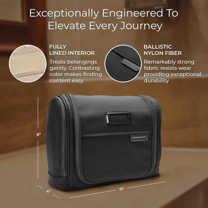 Briggs & Riley Toiletry Kit - Travel Bags for Women & Men, Organizer for Vacation, Dopp Kit for Bathroom Accessories, Makeup, & Skincare - Image 2
