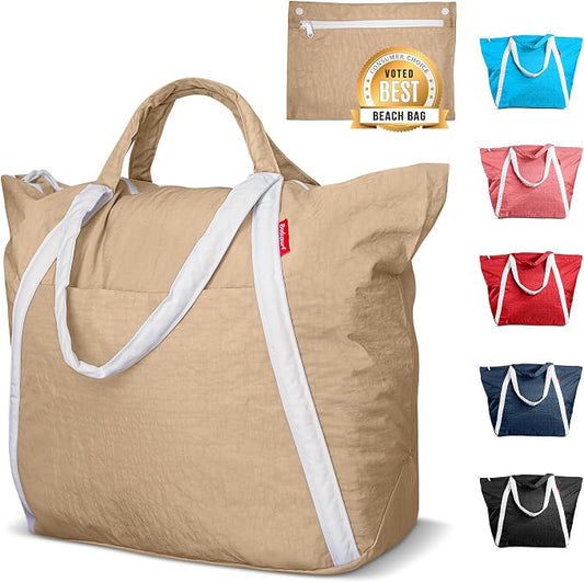 Bodysurf Beach Bag Waterproof Sandproof, Foldable Packable Travel Zip Tote by Bodysurf