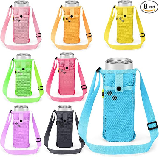 Tessco for you Water Bottle Sling Holder with Adjustable Shoulder Strap Water Bottle Mesh Carrier Bag Sleeve Pouch Holder for Walking Sports by Tessco