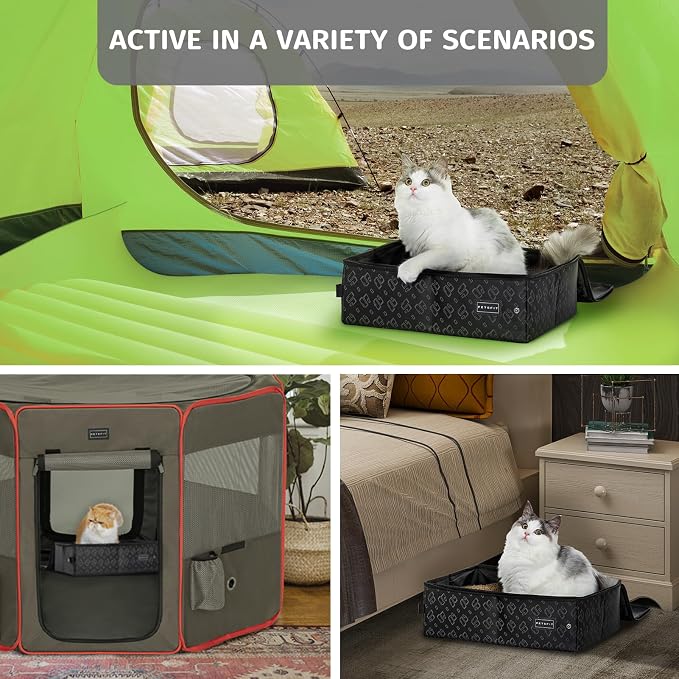 PETSFIT Portable Litter Box - Leak-Proof, Travel Litter Box with Lid, Collapsible Litter Boxes Perfect for Hotel/Lawn/Car Travel - Image 8
