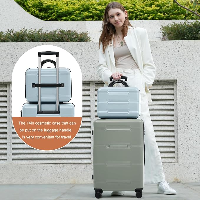 6 Pcs ABS Hardshell Luggage Set Spinner Wheel Suitcase Suitcase - Image 6