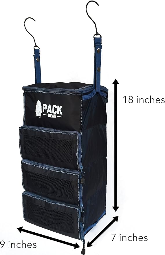 Pack Gear Hanging Carry-On Organizer - Our Standard Hanging Luggage Organizer Fits Any Carry On - Our Packing Cubes For Travel Use Mesh Windows to Make Finding Clothes Easy (Green, S) - Image 2