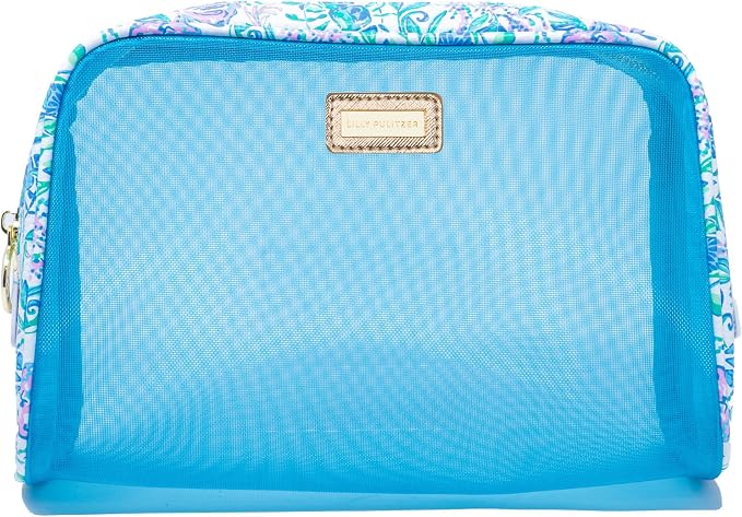 Lilly Pulitzer Clear Zipper Pouch, Cute Pencil Case for Adults, Travel Toiletry Bag, Small Pouch Bag for Supplies, Makeup or Toiletries, Just a Pinch - Image 3