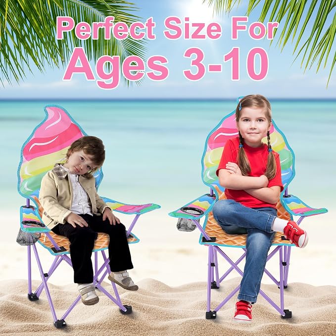 KABOER Kids Outdoor Folding Camping Chair with Cup Holder Carrying Bag | Portable Camping Chair for Beach Picnic Camping Travel Lawn Ages 3-10 - Image 7
