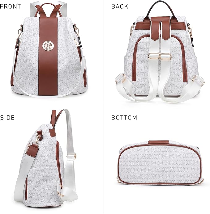 Women Fashion Backpack Purse Multi Pockets Anti-Theft Rucksack Travel Shoulder Bag Handbag - Image 5