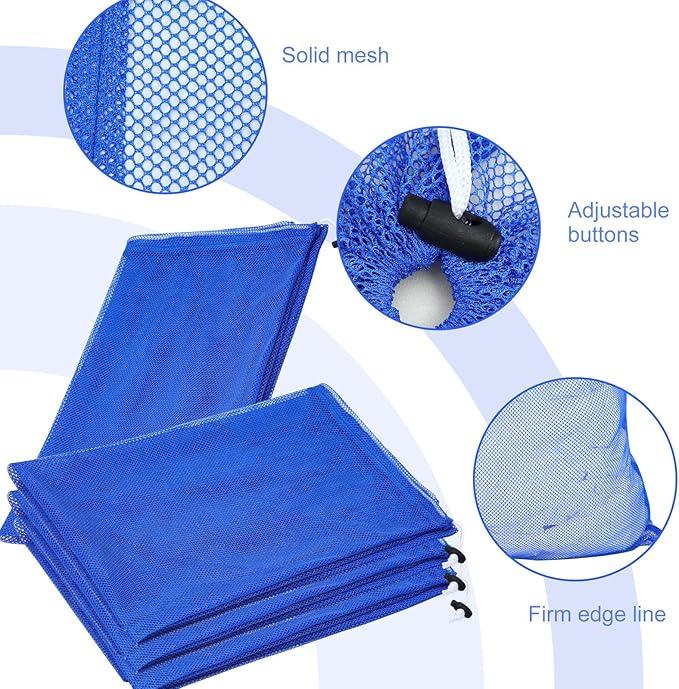 Berlune Large Mesh Laundry Bags, 24 x 36 Inch Bulk Wash Set with Drawstring for Commercial Use, Dorms, Vacation Rentals, Laundromats, Apartments & Facilities(Blue,30) - Image 4