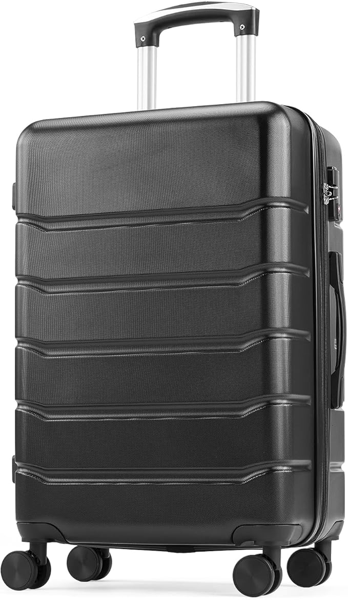 OLIXIS 29 Inch Luggage, Hardside Checked Suitcase with Spinner Wheels, Lightweight ABS Hard Shell Travel Luggage, TSA Approved Lock, Expandable Large Suitcase for Business & Travel–Black by OLIXIS