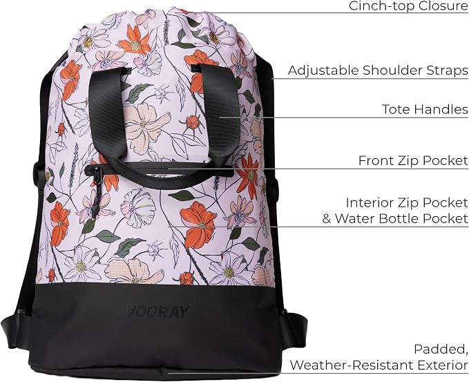 VOORAY 23L Flex Cinch Drawstring Backpack – Lightweight Travel Bag, Weekender & Sports Gym Bag for Women and Men - Image 2